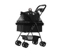 Pet cart Pet Dog Cart Trolley Luxury Dog Strollers Outdoor Stroller Pushchair Separation Four-Wheeled Folding (Color : S- Can Be Split-02)