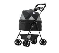 Pet cart Pet Dog Cart Trolley Luxury Dog Strollers Outdoor Stroller Pushchair Separation Four-Wheeled Folding (Color : Basket Not Split-01)