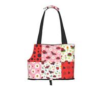 Pet-Cartoon ladybug print portable bag, lightweight and breathable, suitable for taking small pets out.