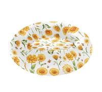 Pet Cat Bed Donut Cuddler Fluffy Orthopedic Dog Bed for Extra Small Size Pets Sleeping S Sweet Calendula White