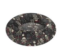 Pet Cat Bed Removable & Washable Fluffy Orthopedic Dog Bed for Small Size Pets Sleeping M Gothic Skull Rose Dark