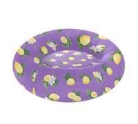 Pet Cat Bed Removable & Washable Fluffy Orthopedic Dog Bed for Small Size Pets Sleeping S Beauty Lemon Fruit Purple