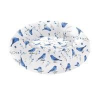 Pet Cat Beds Anxiety Relief Fluffy Orthopedic Dog Bed for Extra Small Size Pets Sleeping S Chic Indigo Bunting Birds White