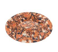 Pet Cat Beds Warm & Soft Fluffy Orthopedic Dog Bed for Extra Small Size Pets Sleeping M Halloween Skulls Floral Ghosts Pumpkins