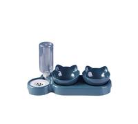 Pet Cat Bowl Automatic Feeder Cat Feeder Bowl With Dog Water Bottle Automatic Drinking Pet Bowl Cat Food Bowl Pet Waterer(Blue)