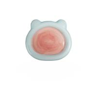 Pet Cat Bowl Cute Cartoon Pet Drinking Water Feeding Bowl Ceramics Cat Food Dog Food Utensils Pet Supplies Accessories(Blue Bear,S 15cm*15cm)