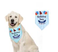 Pet Cat Dog Dog Birthday Party Supplies, Happy Birthday Bandana Scarfs for Girls Boys Dog Birthday Bandana Scarf for Pet Birthday Outfit Party Supplies (Blue)