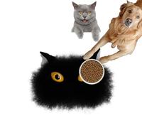Pet Cat Dog Food Mat for Water Bowl Placemat for Sloppy Drinkers a Black cat Large Amber Eyes Watercolor Animal Drawing Ink Print prin Absorbent Rubber Back Feeding Mat for Floor Indoor 24x36in