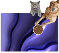 Pet Cat Dog Food Mat for Water Bowl Placemat for Sloppy Drinkers Abstract Smooth Wavy Lines a Glossy Effect Sense Three dimensionality Absorbent Rubber Back Feeding Mat for Floor Indoor 20x31in