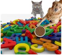 Pet Cat Dog Food Mat for Water Bowl Placemat for Sloppy Drinkers Alphabet Letters Plain Plastic Alphabet Letters White Rainbow Colors 3 Absorbent Rubber Back Feeding Mat for Floor Indoor 24x36in