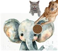 Pet Cat Dog Food Mat for Water Bowl Placemat for Sloppy Drinkers Aquarelle Colorée Douceur Ludique Un éléphant Dans Absorbent Rubber Back Feeding Mat for Floor Indoor 20x31in
