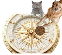 Pet Cat Dog Food Mat for Water Bowl Placemat for Sloppy Drinkers Astronomy Astrology Compass Circle Absorbent Rubber Back Feeding Mat for Floor Indoor 20x31in
