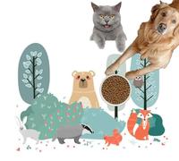 Pet Cat Dog Food Mat for Water Bowl Placemat for Sloppy Drinkers Cute Animals The The Forest Trees Plants Bear Fox Squirrel Absorbent Rubber Back Dish Eating Feeding Mat for Floor Indoor
