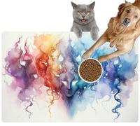 Pet Cat Dog Food Mat for Water Bowl Placemat for Sloppy Drinkers Elemental Chaos Spirits embodying The Unpredictable Forces Nature Absorbent Rubber Back Feeding Mat for Floor Indoor 24x36in