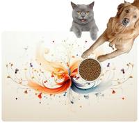 Pet Cat Dog Food Mat for Water Bowl Placemat for Sloppy Drinkers Elemental Chaos Spirits embodying The Unpredictable Forces Nature Absorbent Rubber Back Feeding Mat for Floor Indoor 24x36in