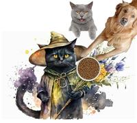 Pet Cat Dog Food Mat for Water Bowl Placemat for Sloppy Drinkers Generative Halloween cat Witch Watercolor The Holiday Halloween waterc Absorbent Rubber Back Feeding Mat for Floor Indoor 20x31in