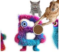 Pet Cat Dog Food Mat for Water Bowl Placemat for Sloppy Drinkers Group Letters Furry Monsters A B C Funny Fluffy Wool Alphabet transpar Absorbent Rubber Back Feeding Mat for Floor Indoor 20x31in