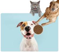 Pet Cat Dog Food Mat for Water Bowl Placemat for Sloppy Drinkers Happy American Dog Smiling Blue Absorbent Rubber Back Feeding Mat for Floor Indoor 24x36in