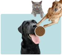 Pet Cat Dog Food Mat for Water Bowl Placemat for Sloppy Drinkers Happy Black Labrador Puppy Dog Sticking Out a Big Tongue Blue Absorbent Rubber Back Feeding Mat for Floor Indoor 24x36in