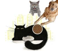 Pet Cat Dog Food Mat for Water Bowl Placemat for Sloppy Drinkers Hungry Black cat a Bowl Ink and Watercolor Technique Absorbent Rubber Back Feeding Mat for Floor Indoor 24x36in