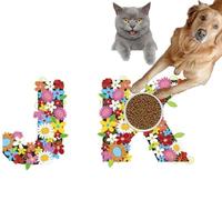 Pet Cat Dog Food Mat for Water Bowl Placemat for Sloppy Drinkers IJKL Spring Flowers Part a Full Alphabet Set Absorbent Rubber Back Feeding Mat for Floor Indoor 24x36in