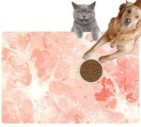 Pet Cat Dog Food Mat for Water Bowl Placemat for Sloppy Drinkers Microscopic Neural Network Mycelium Network Brain Cellular Structures Absorbent Rubber Back Feeding Mat for Floor Indoor 24x36in