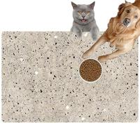 Pet Cat Dog Food Mat for Water Bowl Placemat for Sloppy Drinkers Polished terrazzo Surface terrazzo Created generative Absorbent Rubber Back Feeding Mat for Floor Indoor 20x31in
