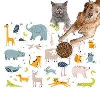 Pet Cat Dog Food Mat for Water Bowl Placemat for Sloppy Drinkers Scandinavian Animals Cute Rabbit Elephant Turtle Tiger owl Absorbent Rubber Back Dish Eating Feeding Mat for Floor Indoor