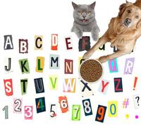 Pet Cat Dog Food Mat for Water Bowl Placemat for Sloppy Drinkers Set Alphabets Letters and Signs Cut Out from a Magazine Newspaper pop Absorbent Rubber Back Feeding Mat for Floor Indoor 24x36in