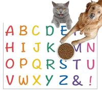 Pet Cat Dog Food Mat for Water Bowl Placemat for Sloppy Drinkers Simple and Colorful Alphabet Set Absorbent Rubber Back Feeding Mat for Floor Indoor 24x36in
