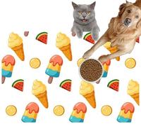 Pet Cat Dog Food Mat for Water Bowl Placemat for Sloppy Drinkers Summer Vanilla Ice Cream Cones Colorful Popsicles Juicy Watermelon Absorbent Rubber Back Feeding Mat for Floor Indoor 20x31in
