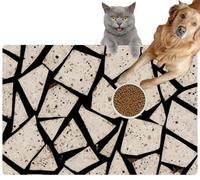Pet Cat Dog Food Mat for Water Bowl Placemat for Sloppy Drinkers terrazzo Created generative Absorbent Rubber Back Feeding Mat for Floor Indoor 24x36in