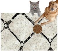Pet Cat Dog Food Mat for Water Bowl Placemat for Sloppy Drinkers terrazzo Floor Created generative Absorbent Rubber Back Feeding Mat for Floor Indoor 24x36in