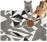 Pet Cat Dog Food Mat for Water Bowl Placemat for Sloppy Drinkers terrazzo Floor Created generative Absorbent Rubber Back Feeding Mat for Floor Indoor 24x36in