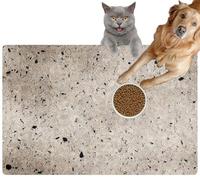 Pet Cat Dog Food Mat for Water Bowl Placemat for Sloppy Drinkers terrazzo terrazzo Surface Created generative Absorbent Rubber Back Feeding Mat for Floor Indoor 20x31in