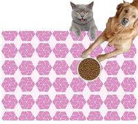 Pet Cat Dog Food Mat for Water Bowl Placemat for Sloppy Drinkers The Paradox Box Pink Absorbent Rubber Back Feeding Mat for Floor Indoor 20x31in