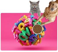 Pet Cat Dog Food Mat for Water Bowl Placemat for Sloppy Drinkers Variety Colorful Three Dimensional Letters Scattered a Dynamic floatin Absorbent Rubber Back Feeding Mat for Floor Indoor 20x31in