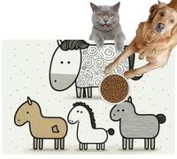 Pet Cat Dog Food Mat for Water Bowl Placemat for Sloppy Drinkers vettore Bambini Absorbent Rubber Back Feeding Mat for Floor Indoor 24x36in