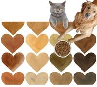 Pet Cat Dog Food Mat for Water Bowl Placemat for Sloppy Drinkers Watercolor Set Brown Hearts Protests Valentine's Day Decoration Nude a Absorbent Rubber Back Feeding Mat for Floor Indoor 20x31in