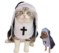 Pet Cat/Dog Nun Costume Clothing- Cute Funny Sister Habit Dress Outfit for Halloween Christmas Festival Cosplay Party (Small)