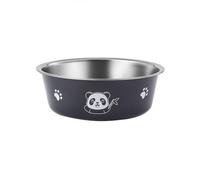 Pet Cat Feeding Bowl, For Puppy Kitten, Stainless Steel Plastic Non-slip Single Bowl Food Drinking Tray Feeder(S,black)