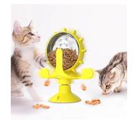 Pet Cat Feeding Interactive Wheel Toys Spinning Food Dispensing Funny Training Windmill Toy Improve IQ Cats Supplies(Red)