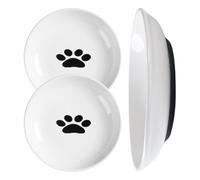 Pet Cat Food Bowl, 3X Ceramic Dog Water Dishes: Multipurpose Pet Feeding Non-Slip Bowls for Puppies Chinchillas Kitten Rabbits