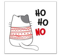 Pet Cat Funny Xmas Card Merry Happy Christmas Festive Santa Greeting Gift From The Grumpy KItty Lovers Meow Fur for Mum Dad Sister Bestie Colleagues Friend Son Daughter Brother 14x14 cm