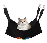 Pet Cat Hammock-Double-Sided Full-Width Printed Adjustable Cat Nest, Thick Velvet Material, Suitable For Cats, Rabbits, Hamsters And Other Pets, Multifunctional Pet Hammock With Metal Hook.