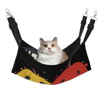 Pet Cat Hammock-Double-Sided Full-Width Printed Adjustable Cat Nest, Thick Velvet Material, Suitable For Cats, Rabbits, Hamsters And Other Pets, Multifunctional Pet Hammock With Metal Hook.