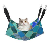 Pet Cat Hammock-Double-Sided Full-Width Printed Adjustable Cat Nest, Thick Velvet Material, Suitable For Cats, Rabbits, Hamsters And Other Pets, Multifunctional Pet Hammock With Metal Hook.