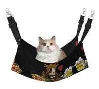 Pet Cat Hammock-Double-Sided Full-Width Printed Adjustable Cat Nest, Thick Velvet Material, Suitable For Cats, Rabbits, Hamsters And Other Pets, Multifunctional Pet Hammock With Metal Hook.