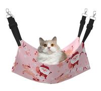 Pet Cat Hammock-Double-Sided Full-Width Printed Adjustable Cat Nest, Thick Velvet Material, Suitable For Cats, Rabbits, Hamsters And Other Pets, Multifunctional Pet Hammock With Metal Hook.