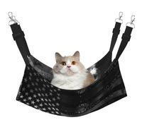 Pet Cat Hammock-Double-Sided Full-Width Printed Adjustable Cat Nest, Thick Velvet Material, Suitable For Cats, Rabbits, Hamsters And Other Pets, Multifunctional Pet Hammock With Metal Hook.